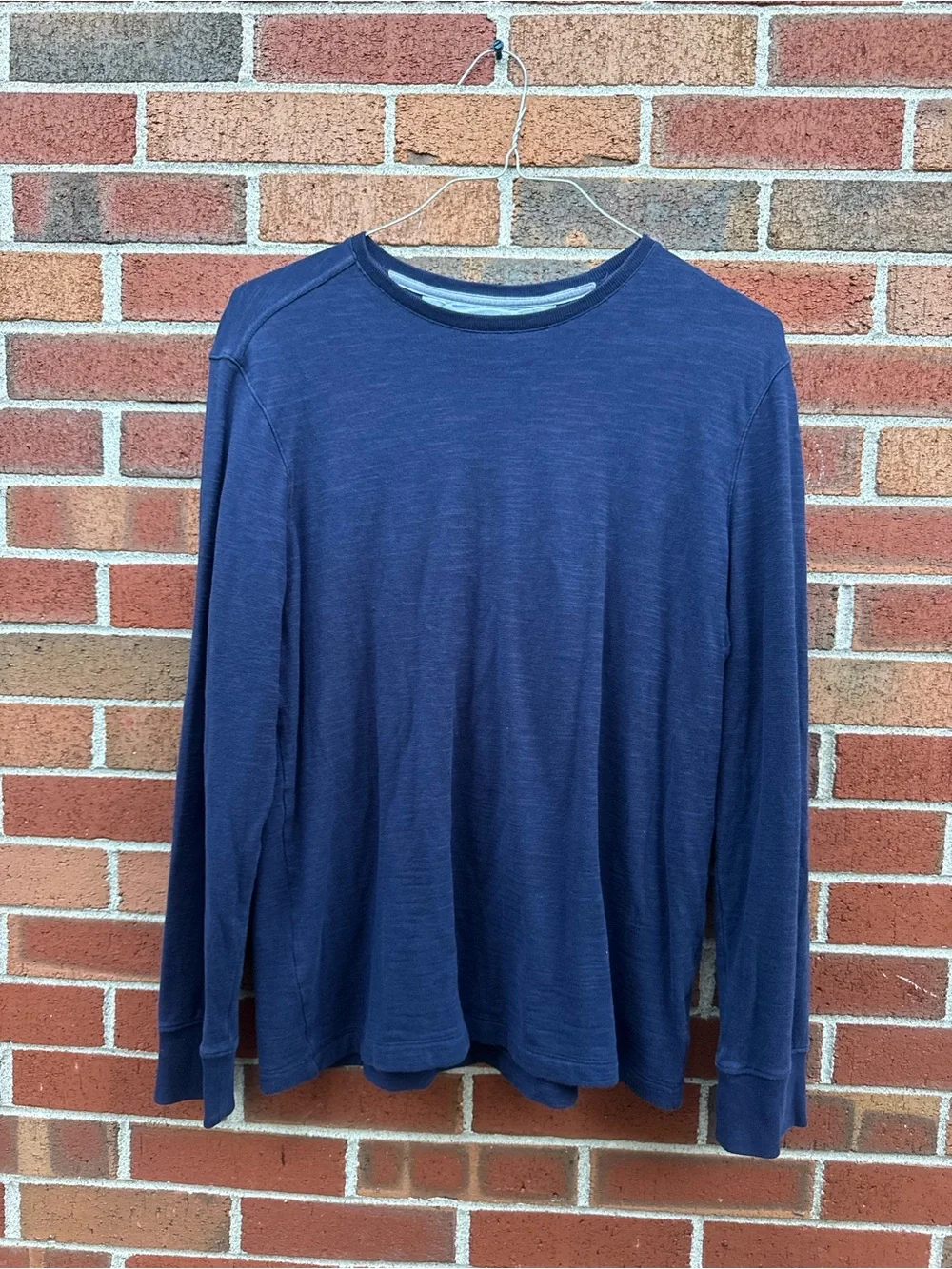 Banana Republic Navy Blue 100% Cotton Long Sleeve Crewneck Shirt Size Large
